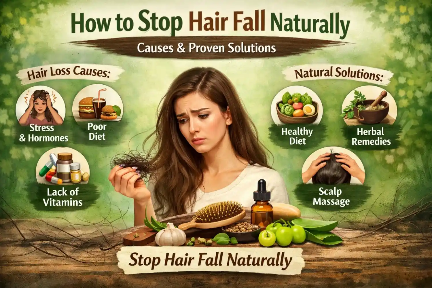 How to Stop Hair Fall Naturally: Causes & Proven Solutions